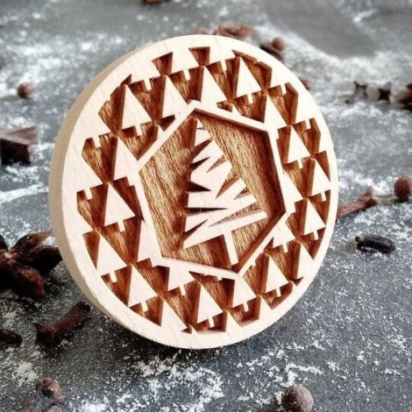 画像1: ツリー＆ツリー/tree in the trees*wood cookie stamp (1)