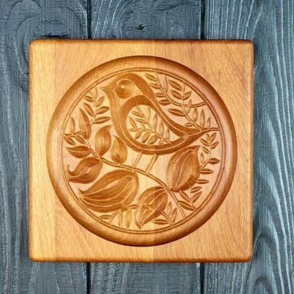 画像1: 小鳥/Round*wood gingerbread cookie mold (1)