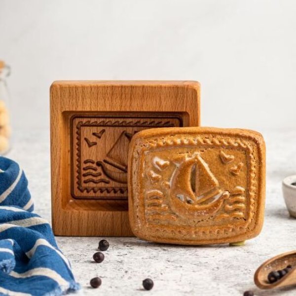 画像1: ヨット *wood gingerbread cookie mold (1)