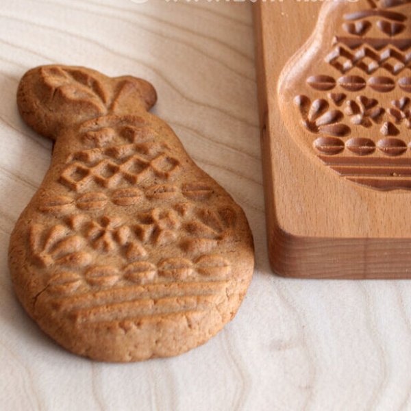 画像1: 洋梨*wood gingerbread cookie mold (1)