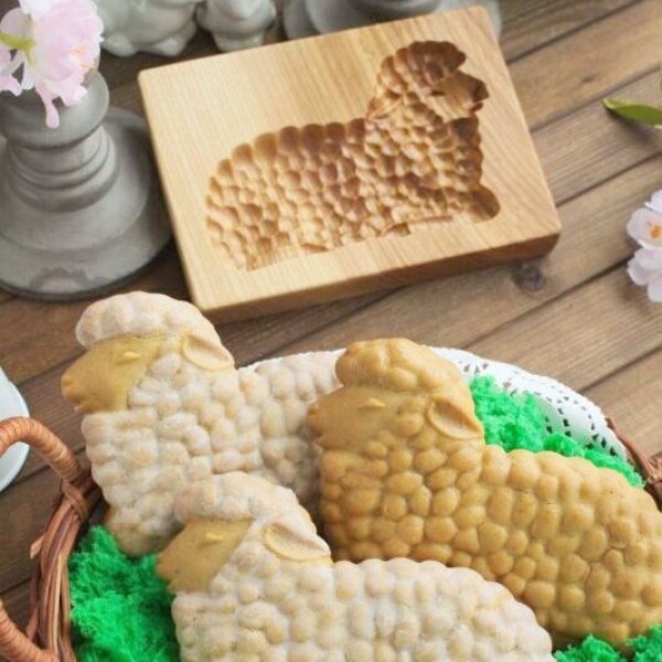 画像1: ヒツジ/Lamb*wood gingerbread cookie mold (1)