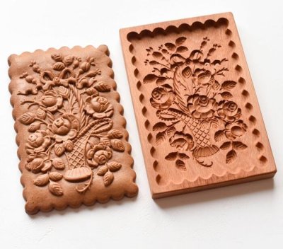 画像1: ★☆送料無料☆★ 薔薇カゴ/Busket of roses*wood gingerbread cookie＆shortbread mold