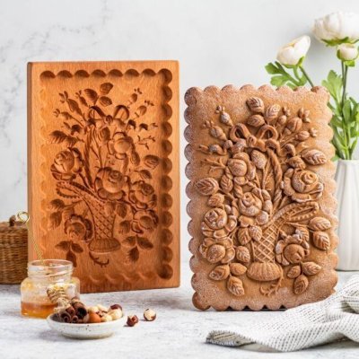 画像3: ★☆送料無料☆★ 薔薇カゴ/Busket of roses*wood gingerbread cookie＆shortbread mold