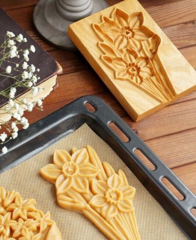 画像1: 水仙*narcissus/wood gingerbread cookie mold