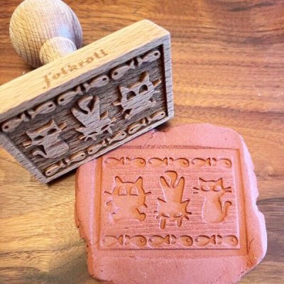 画像1: Cat＜猫の仲間たち＞*wood cookie stamp