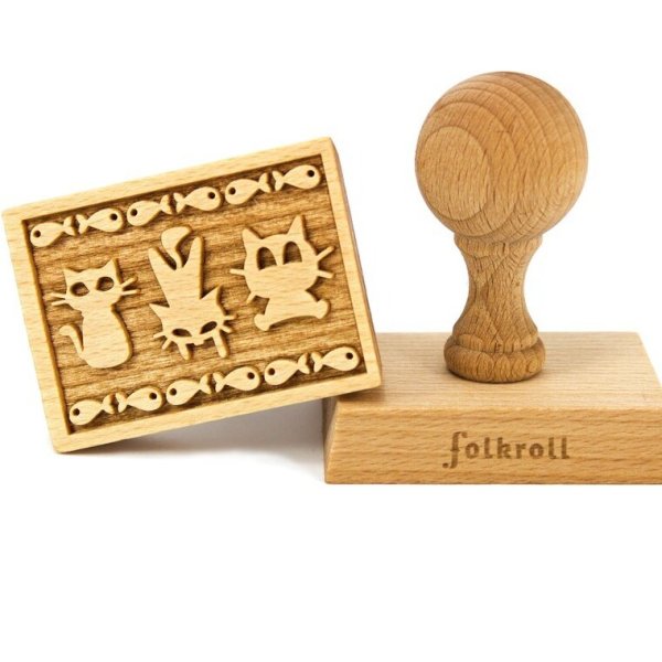 画像1: Cat＜猫の仲間たち＞*wood cookie stamp (1)