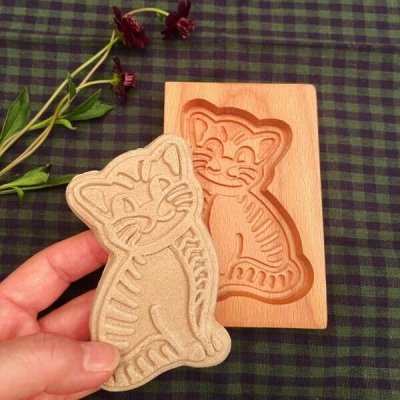 画像1: 猫ちゃん*wood cookie mold