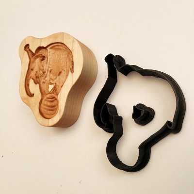 画像2: サーカスの象さん/Circus Elephant＋カッター付き*wood cookie mold【送料無料】