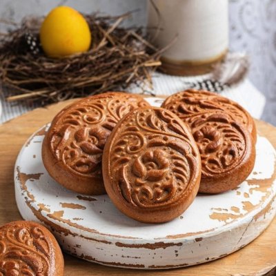 画像3: 花柄のGzhel egg*wood gingerbread cookie mold