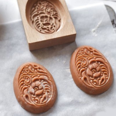 画像2: 花柄のGzhel egg*wood gingerbread cookie mold