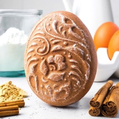 画像1: 花柄のGzhel egg*wood gingerbread cookie mold