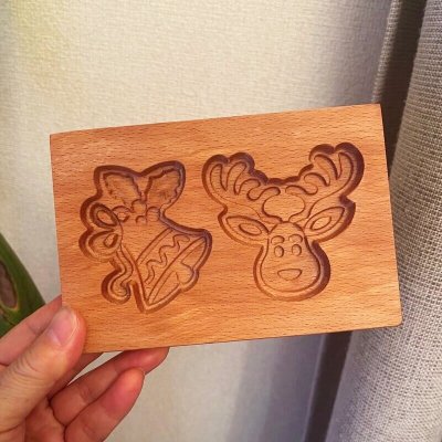 画像1: トナカイ&ベル*wood gingerbread cookie mold