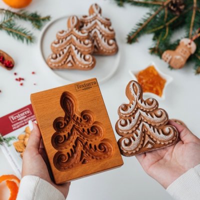 画像1: クリスマスツリー＜カーリー＞*wood gingerbread cookie mold