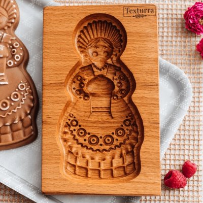 画像1: 婦人/Russian lady*wood gingerbread cookie mold