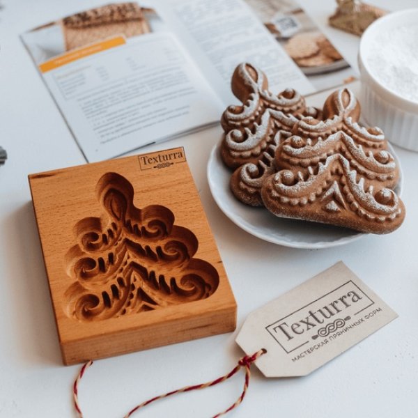 画像1: クリスマスツリー＜カーリー＞*wood gingerbread cookie mold (1)