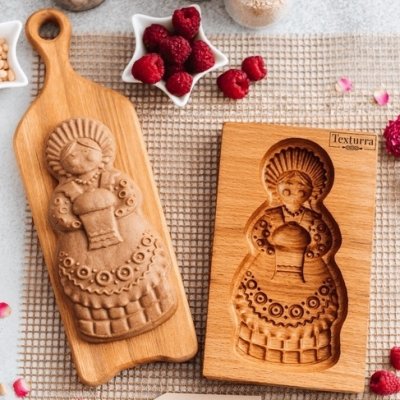 画像2: 婦人/Russian lady*wood gingerbread cookie mold