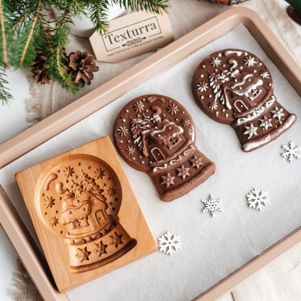 画像1: スノーボール*wood gingerbread cookie mold (1)